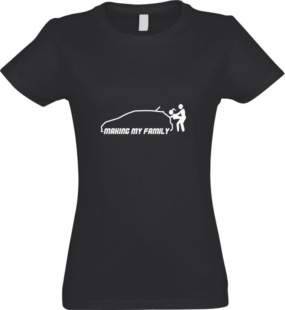 Kiwistar - T-Shirt tailliert - Damen - Graphit - Making My Family - mit Motiv Bedruckt - Funshirt Design - Sport - Freizeit - Damen - S