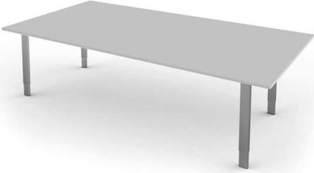 Kerkmann Schreibtisch 4137 Form 5 XL 200x100x68-82 cm Vierfuß-Gestell höhenverstellbar Lichtgrau