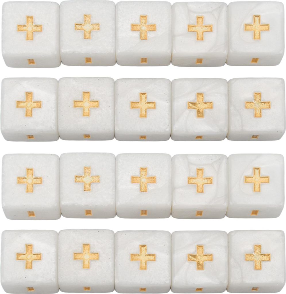 20pcs Math plus minus Zeichen DICES 16mm Betriebsberechnung Würfel für Säuglingserziehung weiß