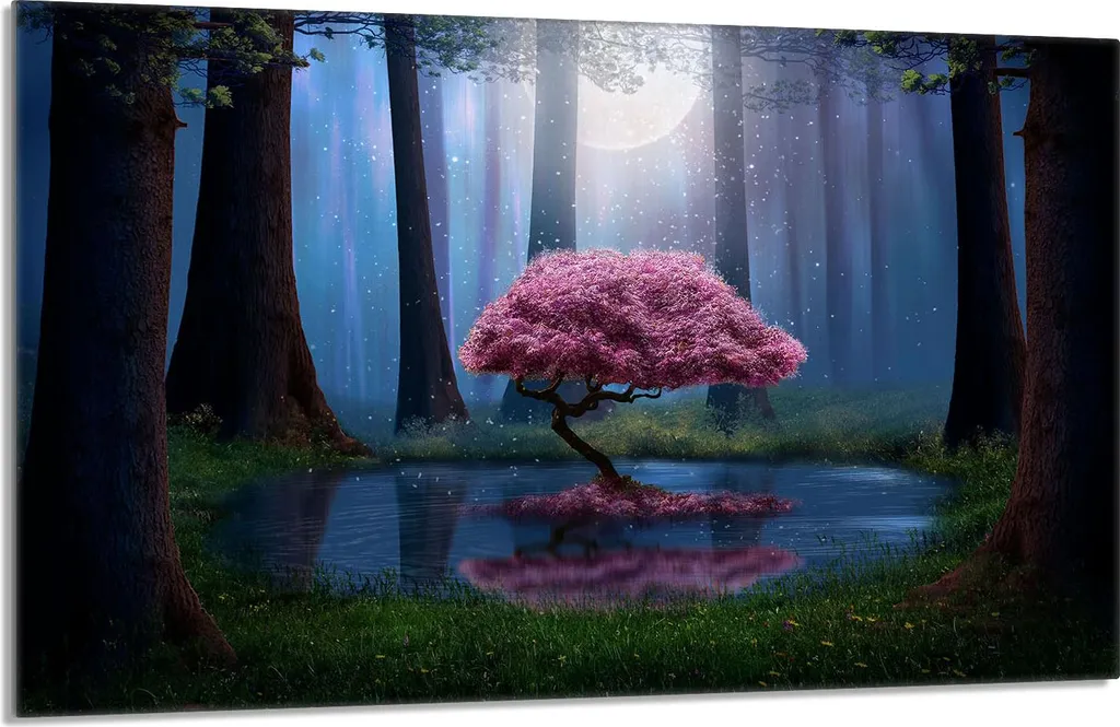 Piastra di copertura per piano cottura 80x52cm 1 pezzo in ceramica per copertura piano cottura, alberi della foresta