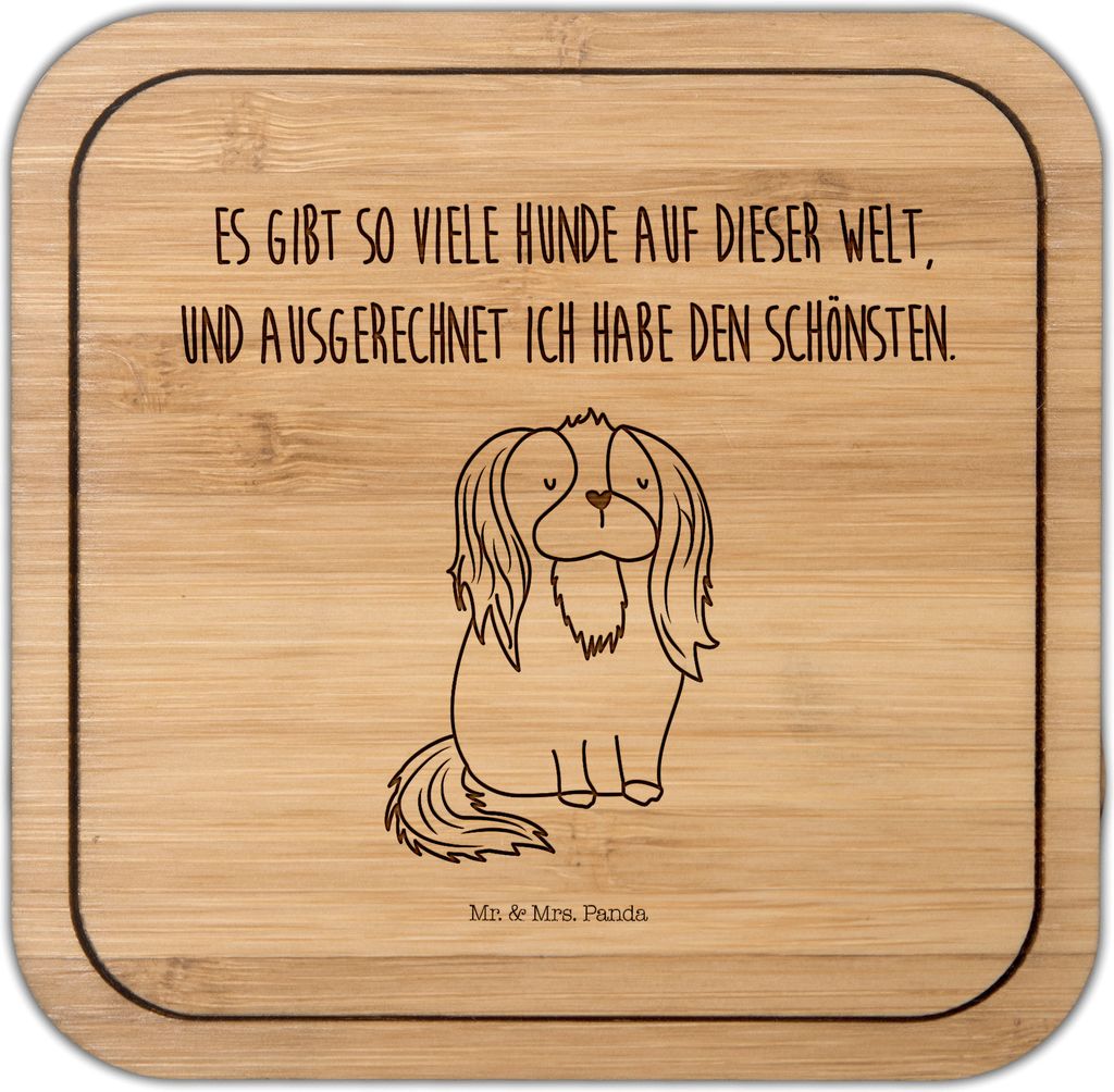 Mr. & Mrs. Panda Tassenuntersetzer Hund Cavalier King Charles Spaniel - Transparent - Geschenk, Cockerspaniel, Coaster, Getränkeuntersetzer, Sprü...
