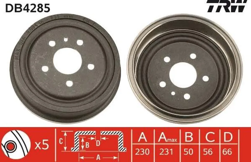 Tambour de frein arrière 230mm pour Opel Zafira et Vectra série B