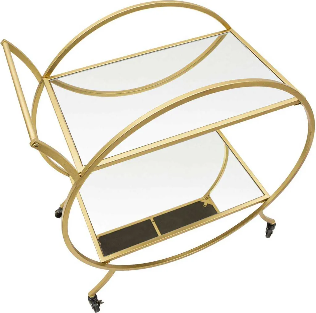 Chariot de bar miroir Globe : la solution de rangement chic et dorée - 4