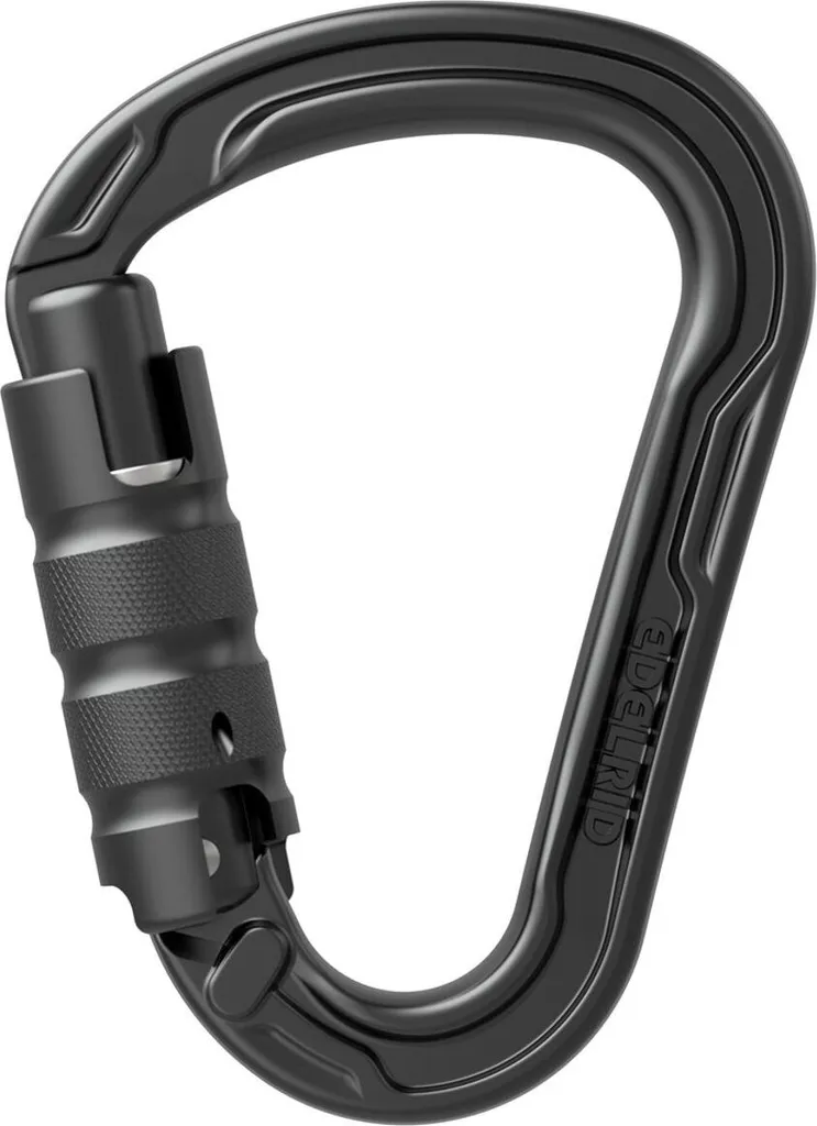 Edelrid HMS Strike Triple Mousqueton Noir Sécurité Escalade One Size