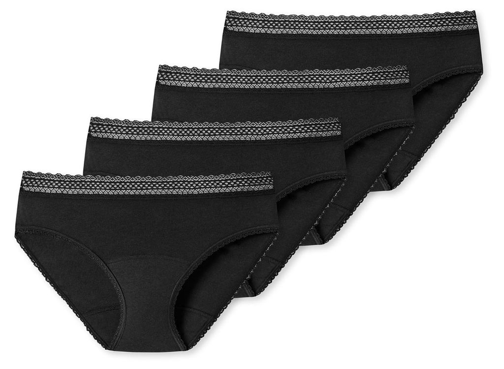 Schiesser Damen Perioden-Slip 4-Pack Secret Care - schwarz - Größe 50-52