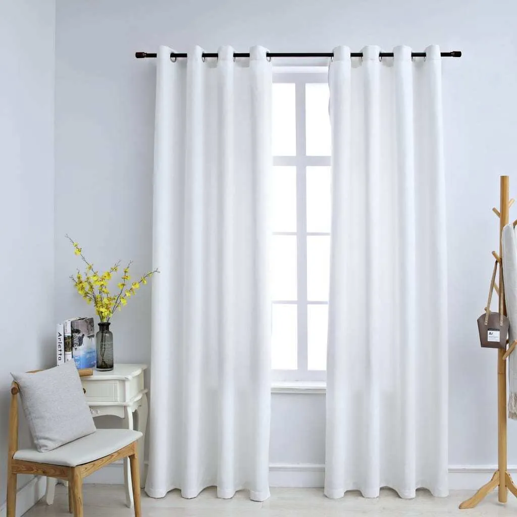 Set 2 Tende Oscuranti The Living Store 140x245 Grigio Bianco per Ufficio