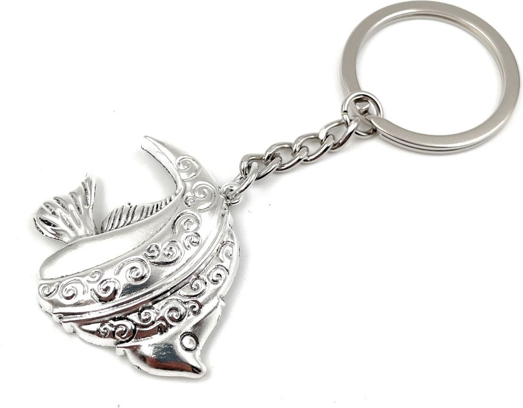 Onwomania Fisch mit Muster Schlüsselanhänger Metall Produktbild 