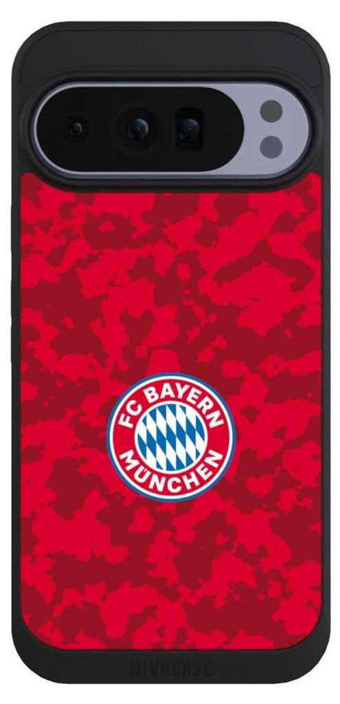 NIVOCASE Handyhülle für Google Pixel 10 Pro XL Hülle NIVOpure Case Schwarz FC Bayern München Camouflage FCB