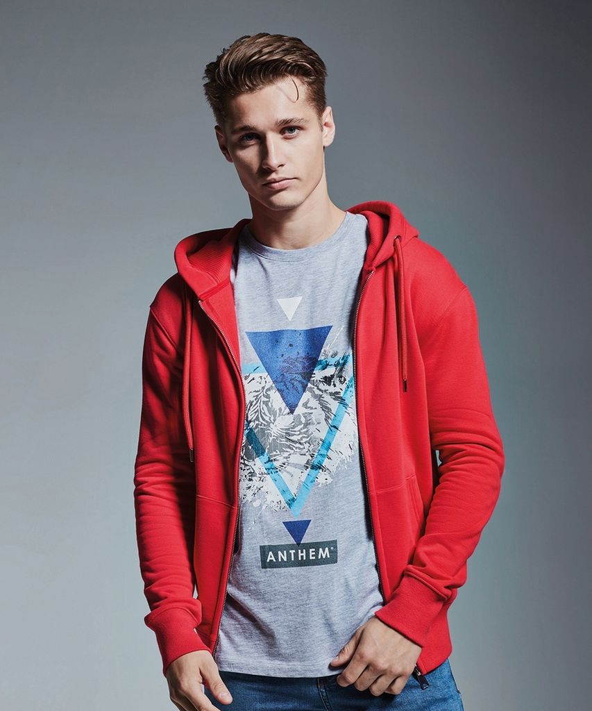 Anthem - Hoodie mit durchgehendem Reißverschluss Baumwolle aus biologischem Anbau für Herren PC4318 (3XL) (Marineblau)