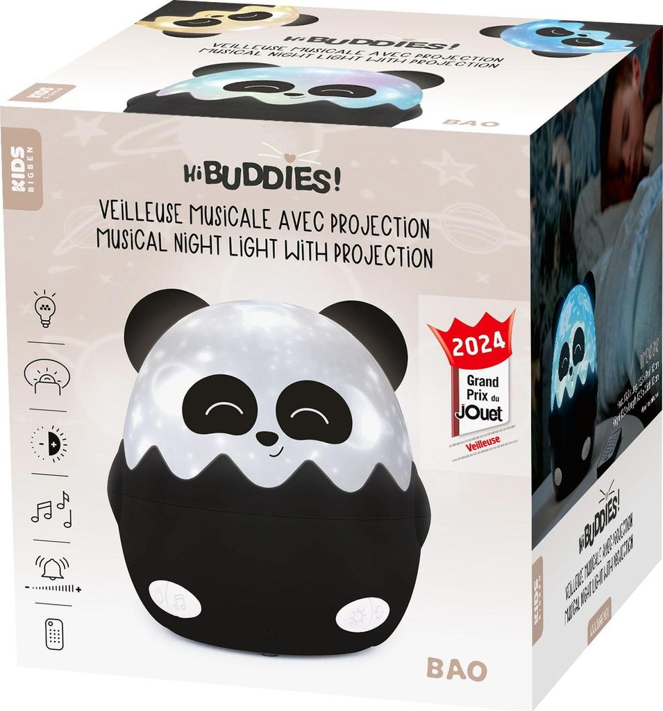 Bigben Nachtlicht Panda mit Musik 8 Melodien und 13 Projektionen AU389449