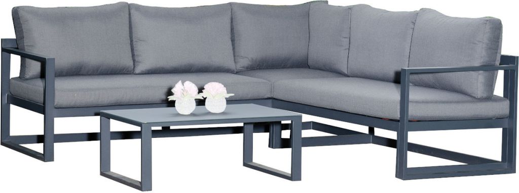 Müsing Loungegruppe Sunny Smart Horizon grau, anthrazit Metall, Aluminium, 11-teilig