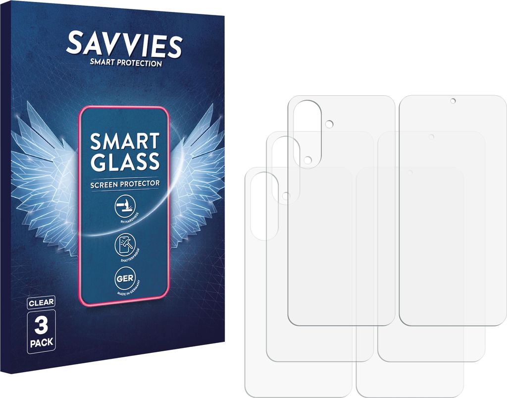 3x Savvies Schutzglas Folie für Samsung Galaxy A17 4G (Display+Rückseite) 9H Panzer Schutzfolie Glas Displayschutz klar transparent