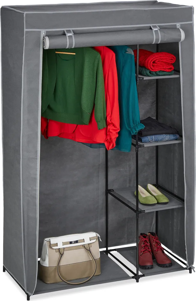 Gagnez de la place avec cette armoire en tissu anti-poussière à tringle