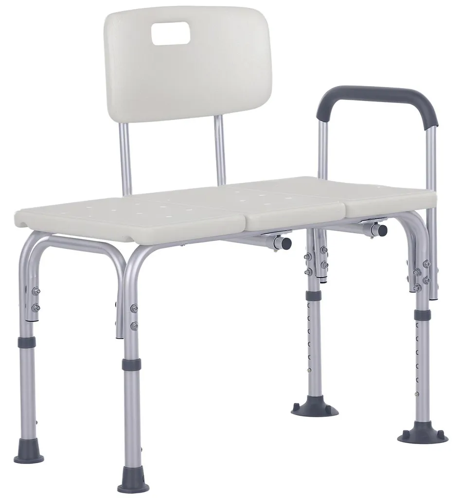 Chaise de douche avec dossier ergonomique réglable pour seniors