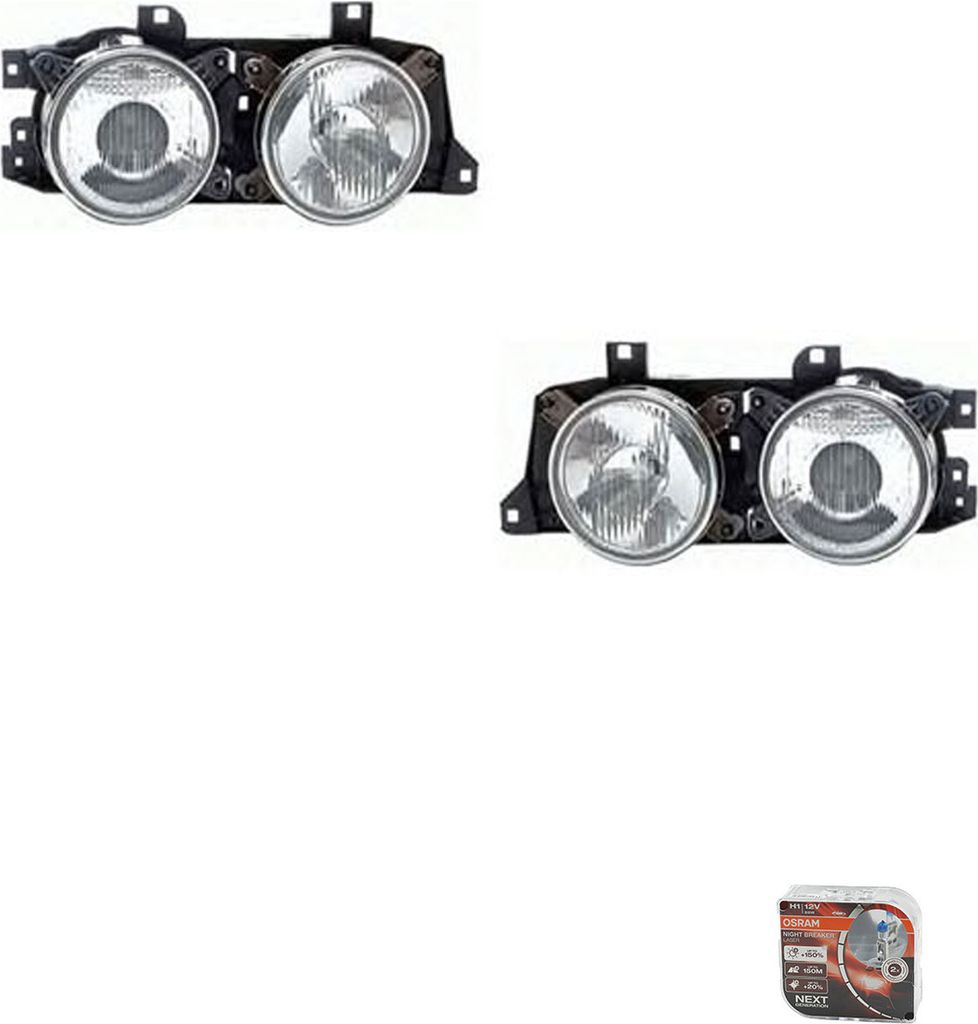 Johns, Scheinwerfer Osram Night Breaker Laser passend für BMW 5er E34 09/88-10/95 L R 63121391597 1378361 1390289 1391597 63121378361 63121390289 ...