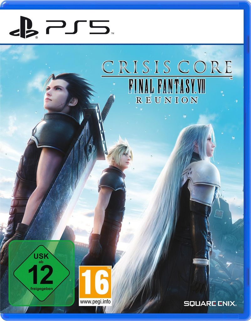 The image shows the front cover of the video game 'Crisis Core Final Fantasy VII Reunion' for PlayStation 5.