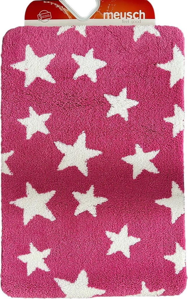 Kleine Wolke Badezimmer Teppich, Badteppich Stars, Rosa Weiß, 60x90 cm - Nr.: 2704463519