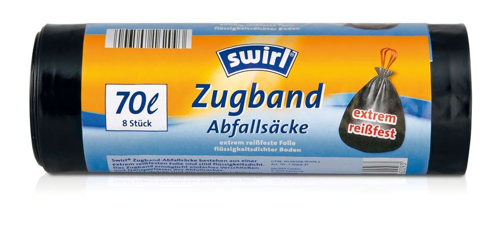Sacchi Swirl, extra resistenti, per rifiuti, con coulisse, Immagine del prodotto 