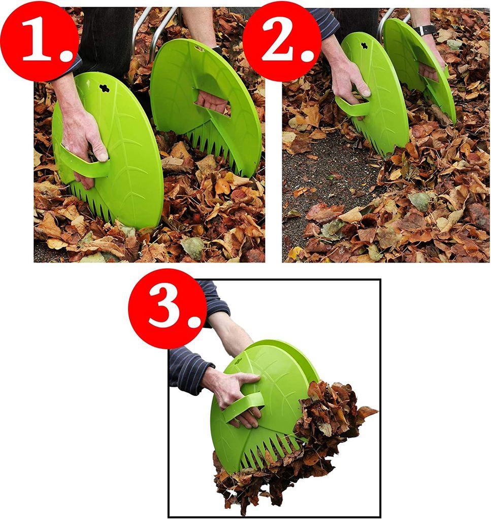 Laubgreifer 2teilig Set XL Grün Laubrechen Kaufland.de