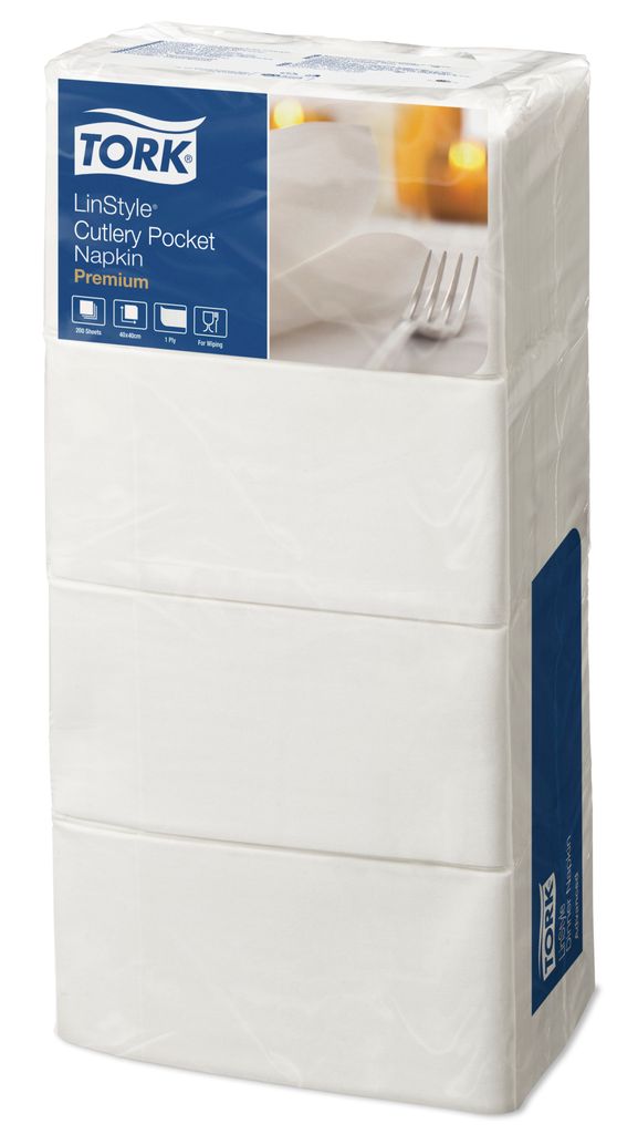 Bestecktaschen Premium 40x39cm 1-lagig VE=200 Stück weiß