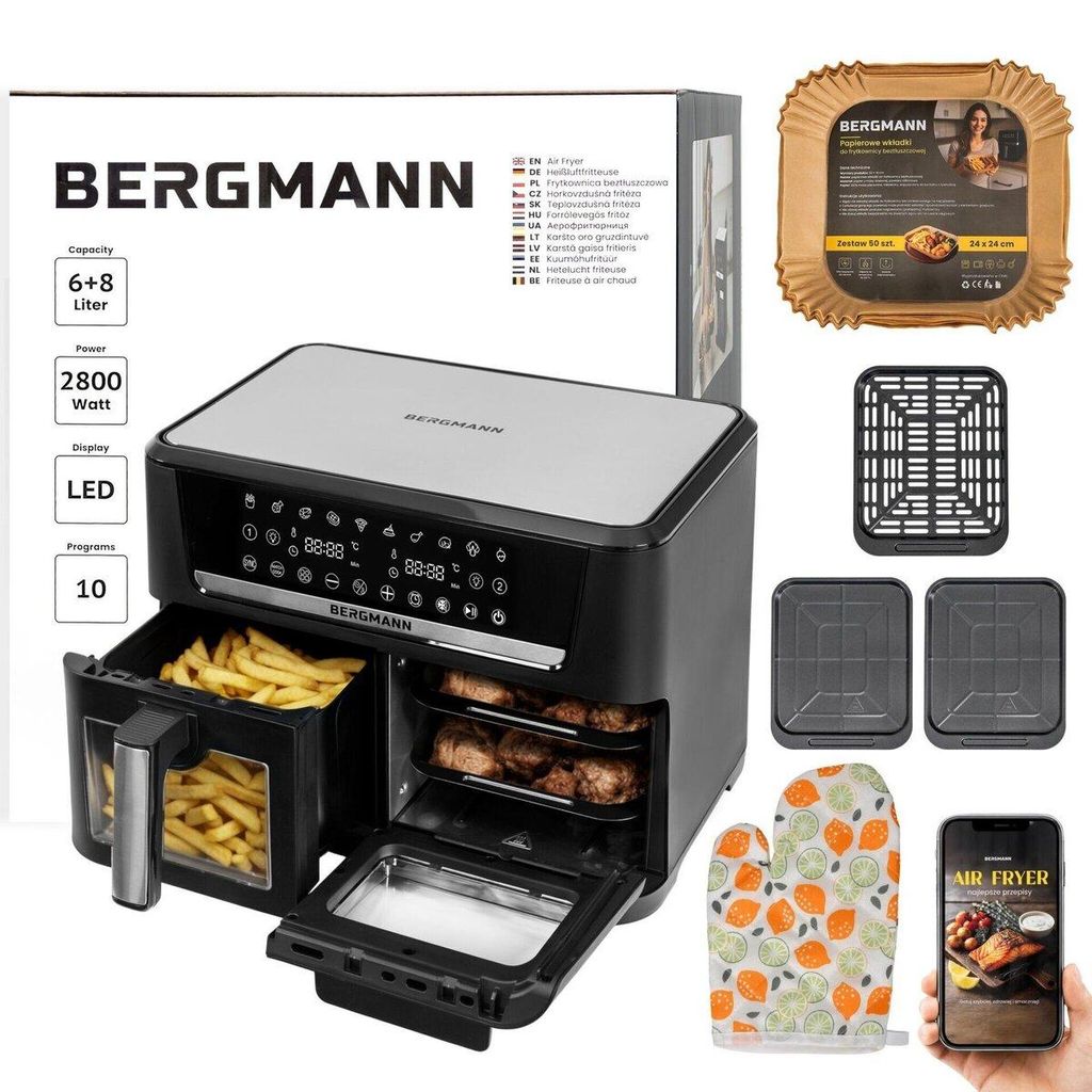 Heißluftfritteuse 14 L Dual Zone 6+8 L 2800 W 10 Programme Produktbild 