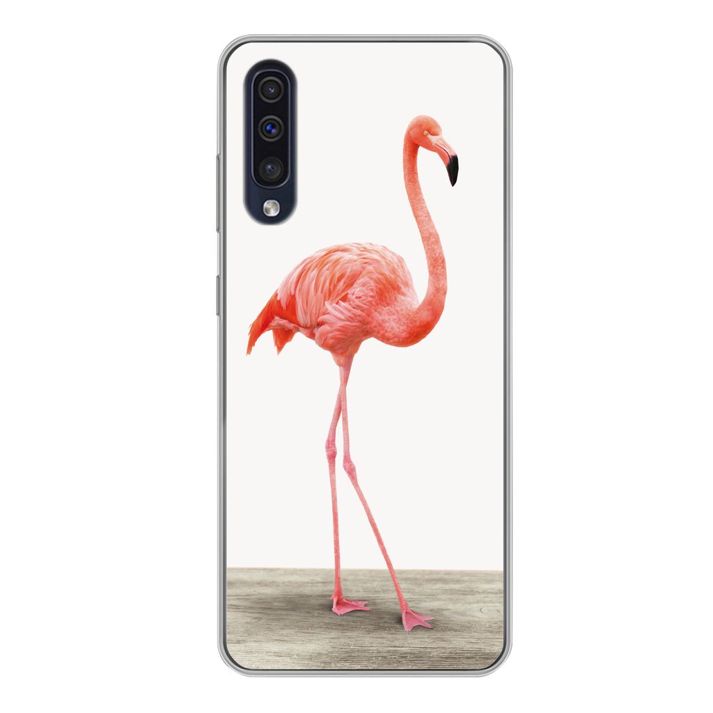 MuchoWow Handyhülle Schutzhülle Hülle für Samsung Galaxy A50 Flamingo - Rosa - Vogel - Mädchen - Jungen - Kind Silikon Softcase Handy Hülle...