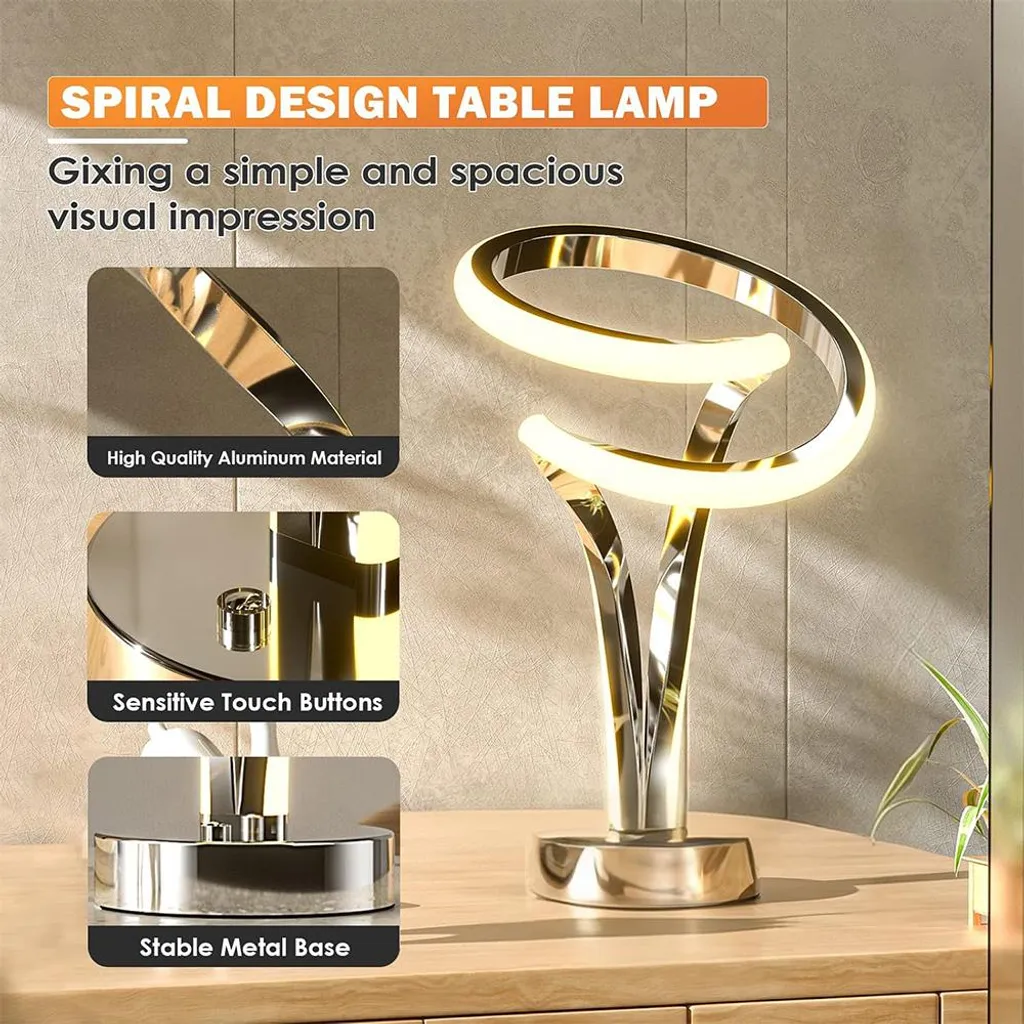 Lampe de chevet tactile LED spirale - Fini les interrupteurs difficiles - 3