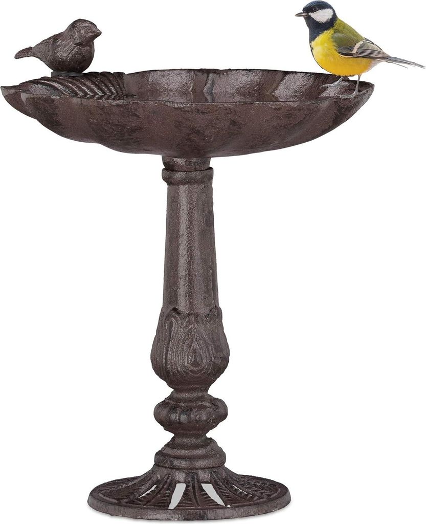 Vogeltränke auf Fuß - 24,5 x 22 x 18 cm - Garten - stehend - braun