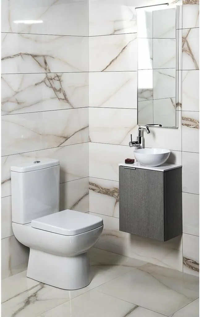 Meuble de salle de bains suspendu LATUS X 40 décor chêne argenté gris