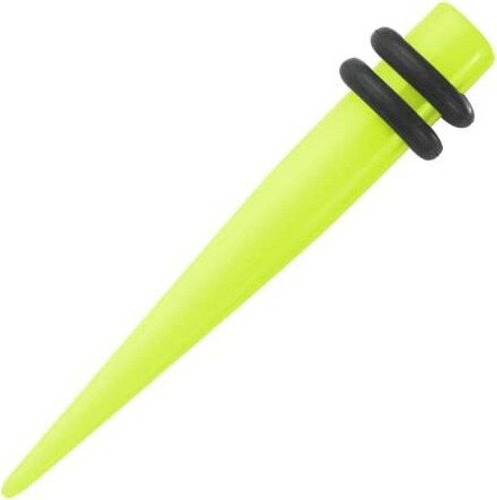 Piercing Ohr Expander Dehnungsstab Straight Acryl Dehnstab Neon UV Gelb - 5mm