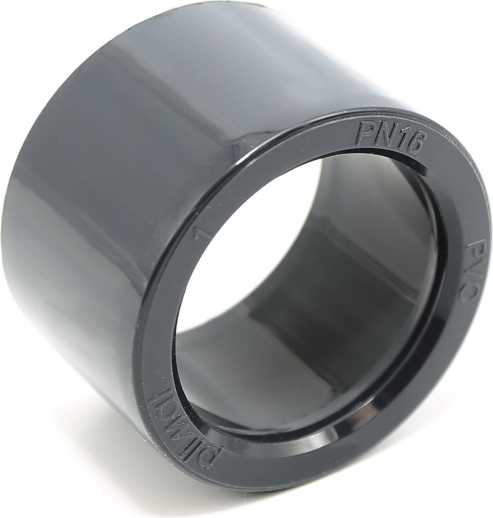 HAF 1x PVC Reduktion kurz mit 63mm x 50mm | Klebestutzen x Klebemuffe | Reduzierstück aus grauem PVC | PN16 Reduktion für Fittings, Verrohrung & ...