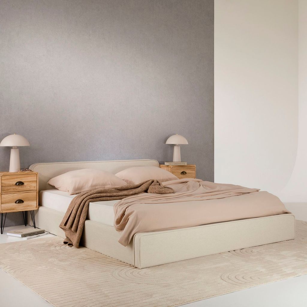 Polsterbett MARINI Doppelbett 140x200 cm in cremeweiß -  Produktbild 