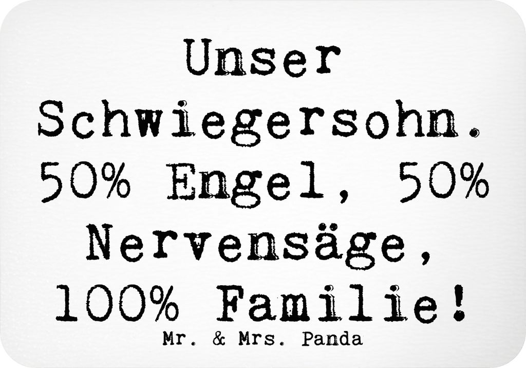 Mr. & Mrs. Panda Kühlschrankmagnet Spruch Schwiegersohn Engel Nervensäge - Weiß - Geschenk, büromagnet, Humor, Schwiegereltern, Handarbeit, Bez...