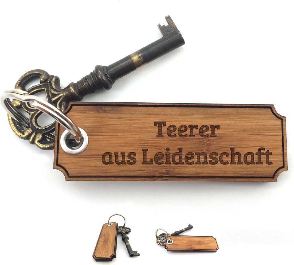 Mr. & Mrs. Panda Taschenanhänger Teerer - Bambus - Geschenk, Schlüssel Anhänger, Ausbildung, schlüsselhänger, Holzanhänger, Gravur, Glücksbr...