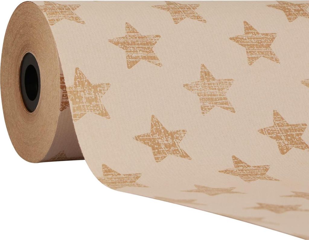 Manschettenpapier Seidenpapier Winter Weihnachten Sterne 25cm x 100m Blumendeko Geschenkpapier