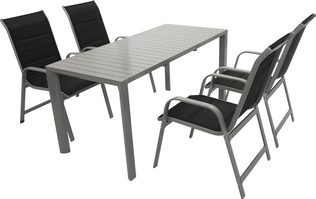 Garnitur Aluminium 5-teilig silber