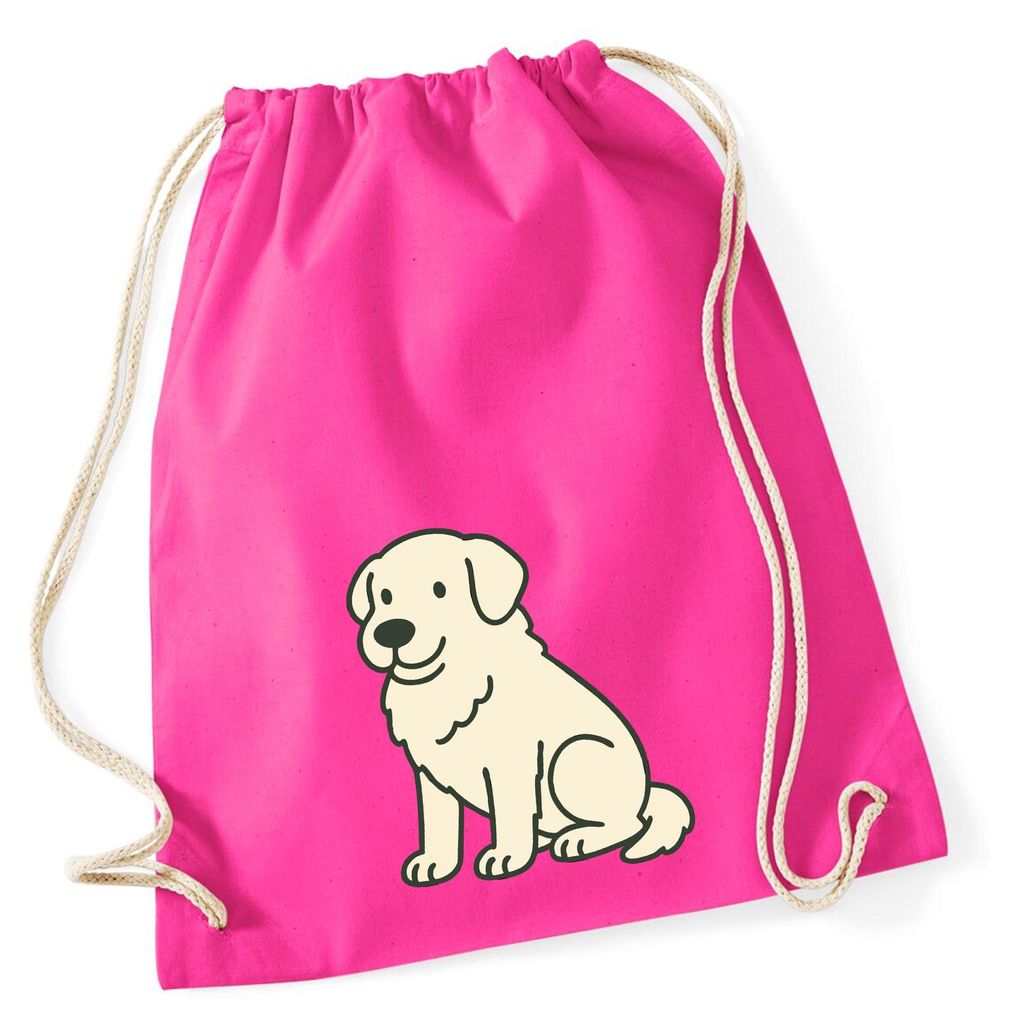 Huuraa Turnbeutel Maremmano Abruzzese Comic Maremmi 12 Liter Fuchsia Baumwolle Rucksack Geschenkidee