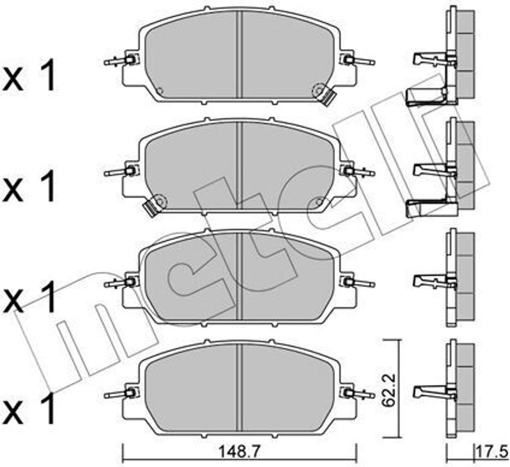 METELLI Bremsbeläge Satz Vorne Bremsklötze für HONDA CR-V V (RW, RT) 22-1153-0