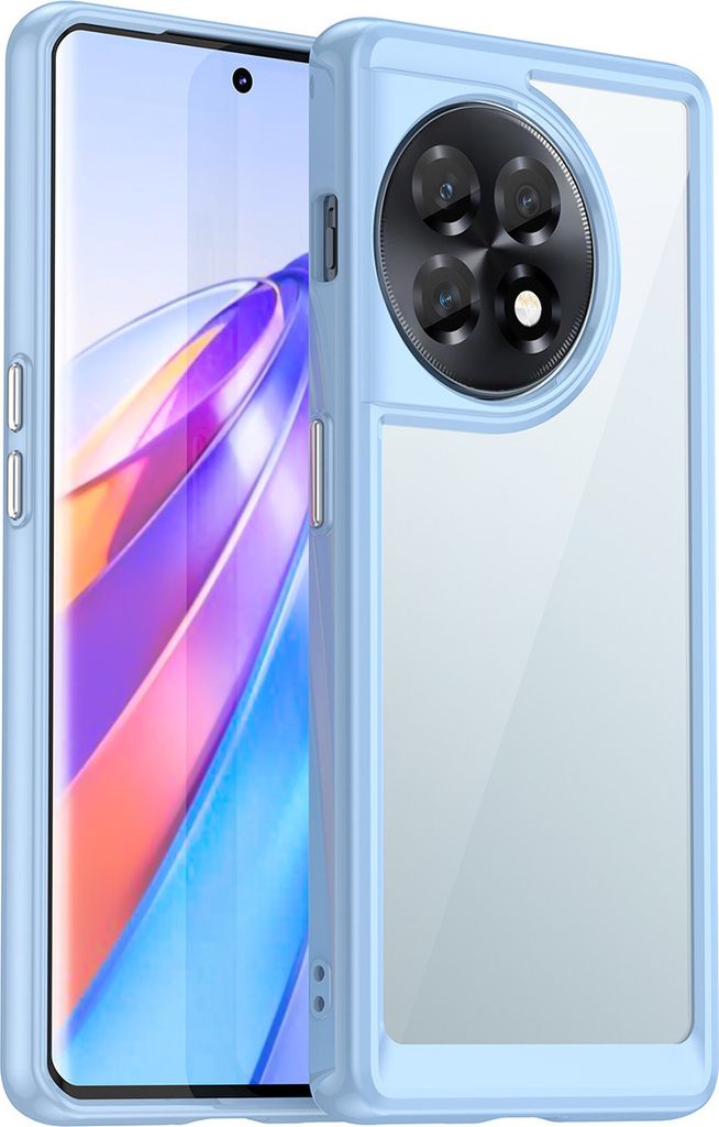 OnePlus 11R Hülle, Klar Rückseite Stoßfeste TPU Silikon Bumper Schutzhülle für OnePlus 11R Blau