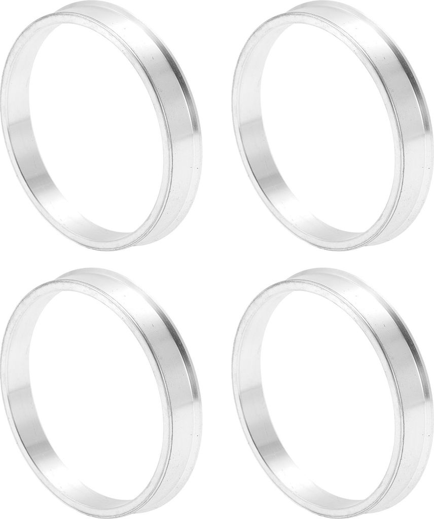 Radnaben-Zentrierringe OD 59,6 mm auf ID 54,1 mm Räderzentrumswelle Stoßdämpfende Nabenringe aus Aluminiumlegierung Silberton Langlebig