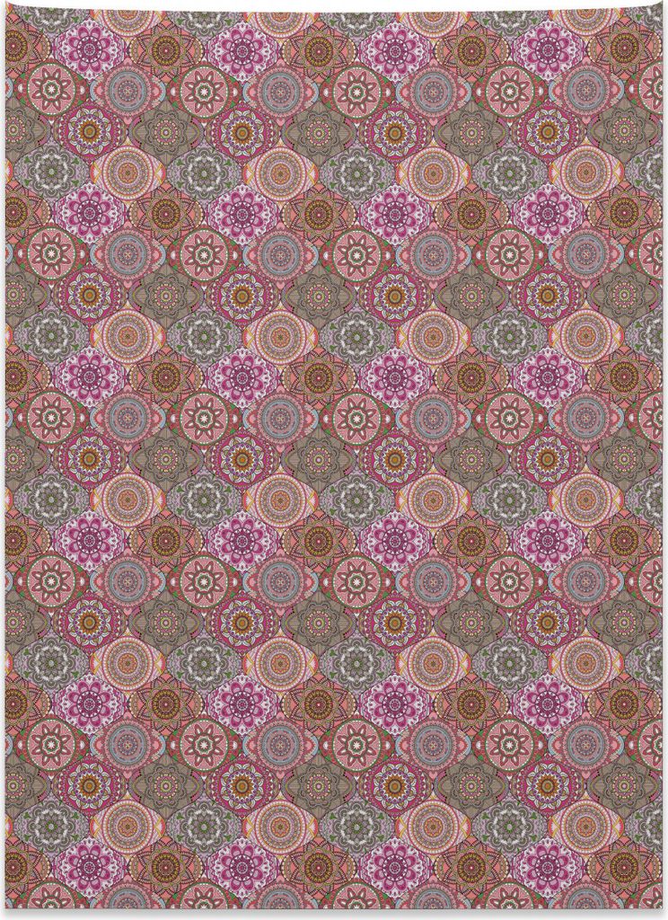 Abakuhaus marokkanisch Wandteppich, Natur inspiriert Curvy aus Weiches Mikrofaser Stoff Kein Verblassen Klare Farben Waschbar, 110 x 150 cm, Mehrfa...