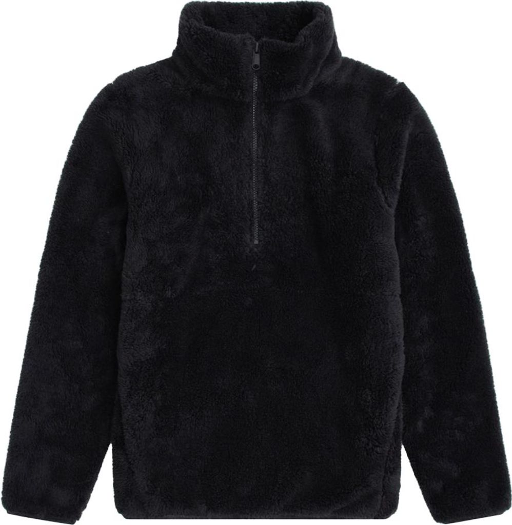 Animal - Jacke für Damen, mit halbem Reißverschluss, Teddy-Stoff MW4777 (42 DE) (Schwarz)