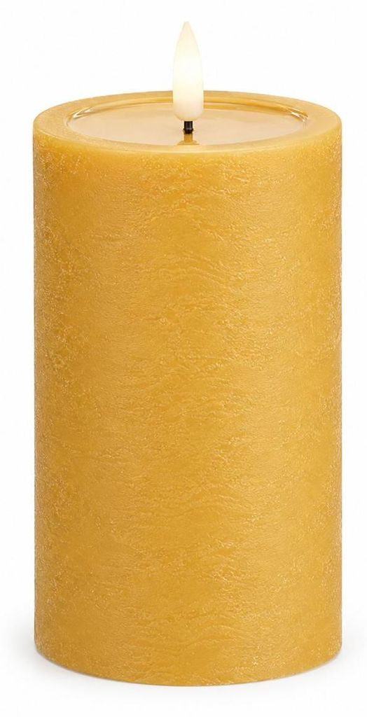 Deluxe Homeart Unique LED-Kerze Echtwachs Curry - 7,5 x 12,5 cm