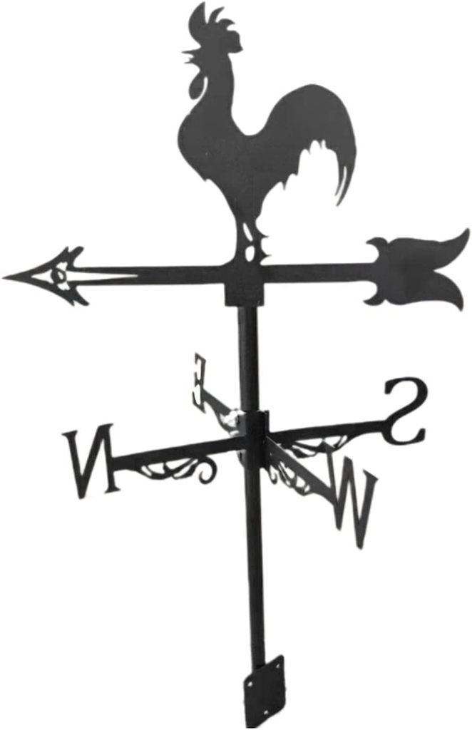 Wetterfahne Mit Dachhalterung - Gusseisen Windrichtungsanzeiger Garten