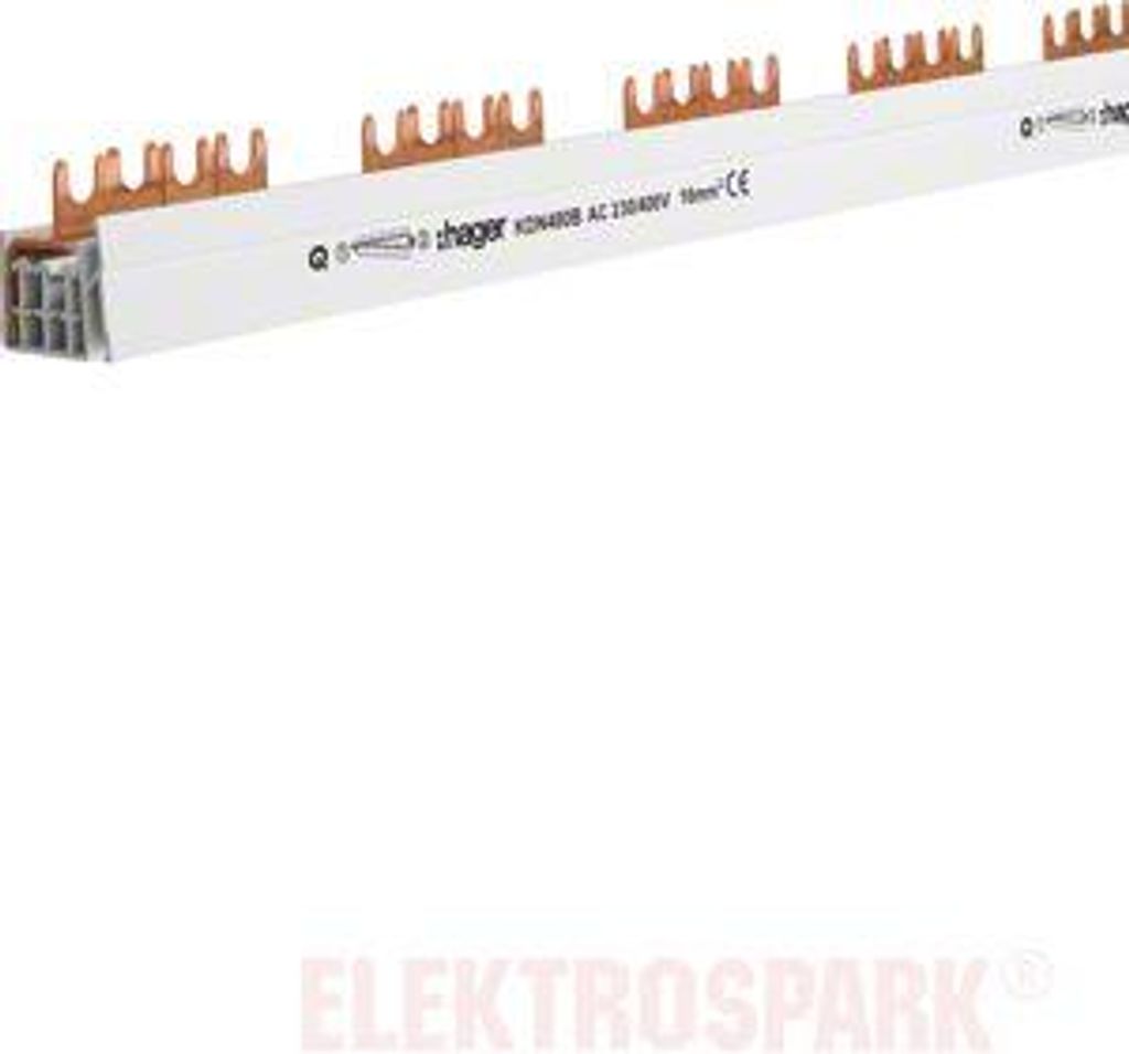 HAGER Phasenschiene 4 polig mit Gabelanschluss 16mm? 80A 56 Module