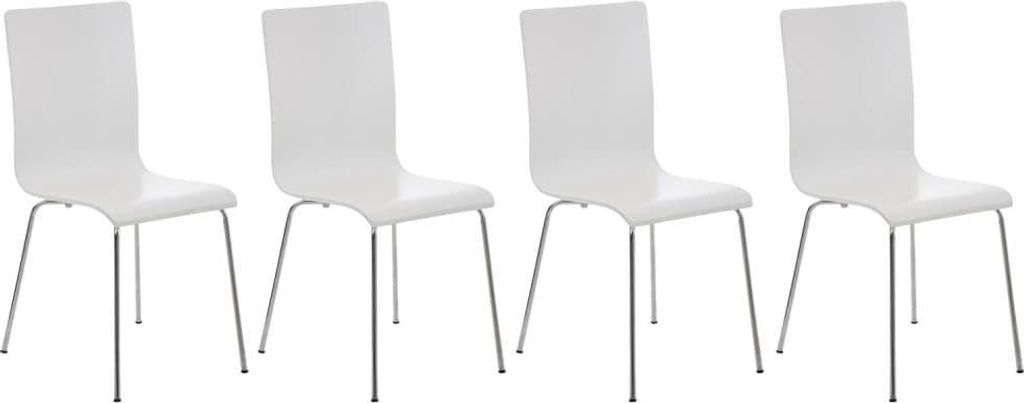 4-teiliges Set Besucherstühle - Wartestühle - Ergonomischer Komfort | Farbe: Weiß