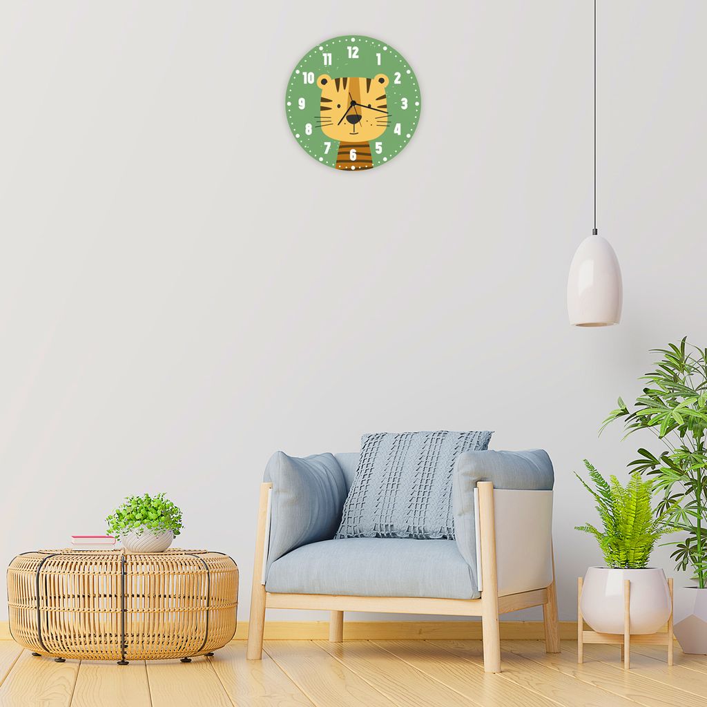 Wanduhr für Kinder im Tiger Design Produktbild 3