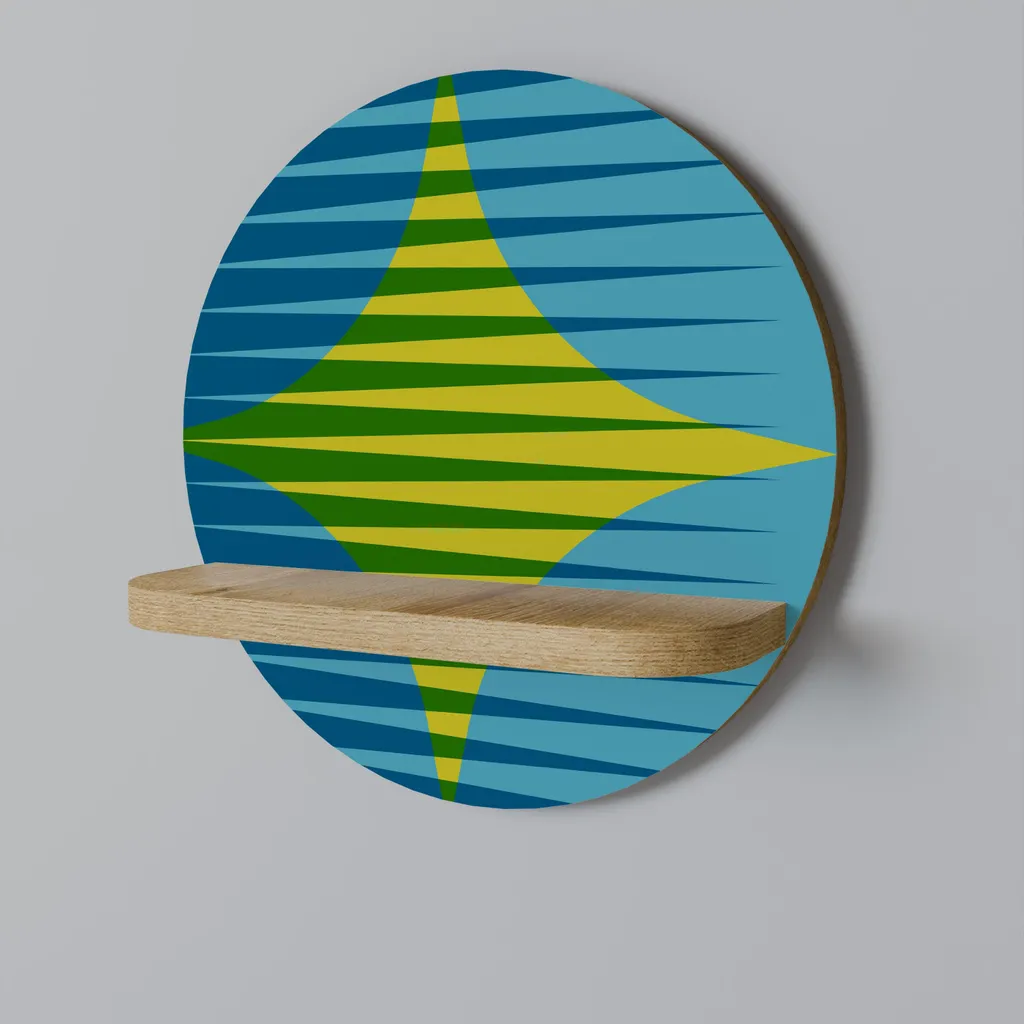 PERFECTION PICKS Étagère ronde en métal noir design industriel mural