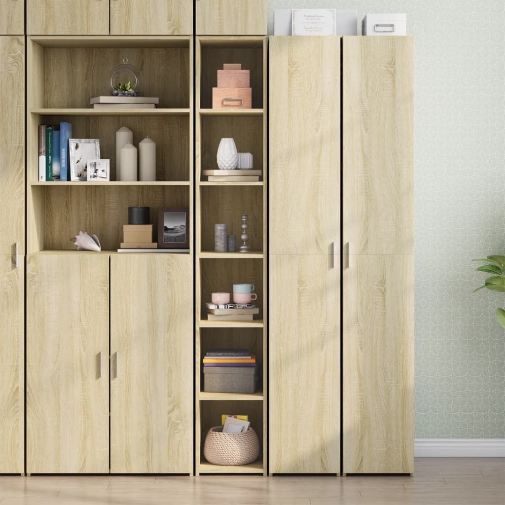 Design Highboard Sonoma-Eiche 30x41x185 cm Holzwerkstoff, Kommoden 2024 Neu