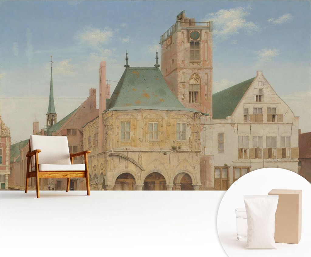 Fototapete - 416x254 cm - Tapete - Wandtapete - Wandbilder - Dekofolie - Tapete Folie - Wand - Dekoration - Wohnzimmer - Historisches Rathaus